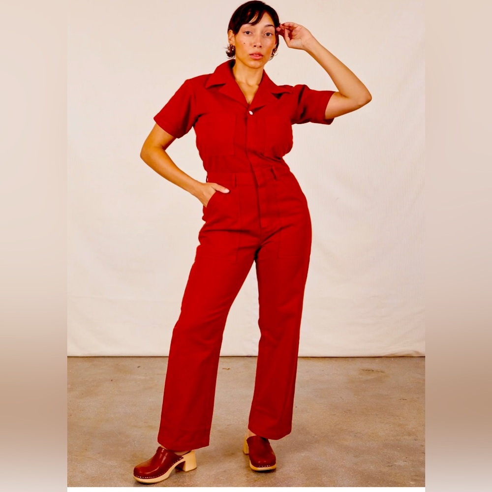 Big Bud Press Short Sleeved Jumpsuit in Paprika